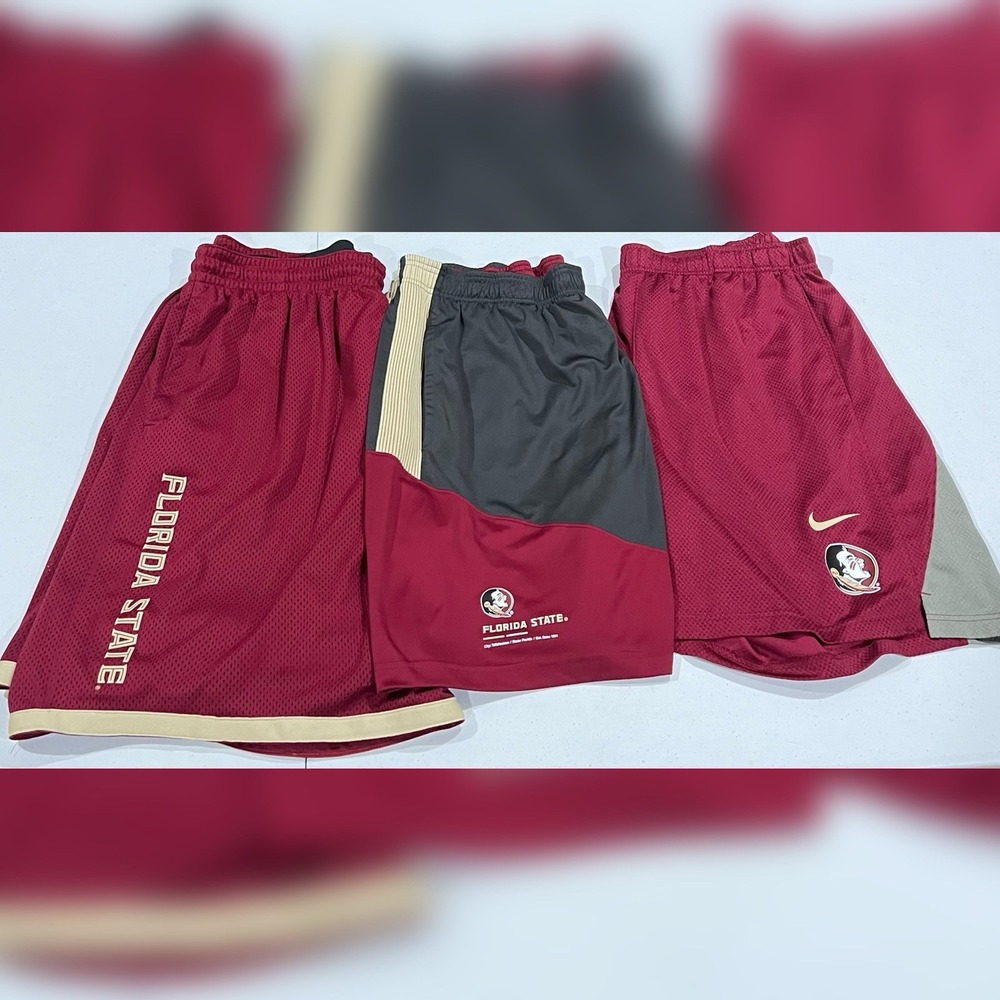 Lot Of 3 Nike Florida State Seminoles Shorts Men's 3XL Football FSU Dri-Fit